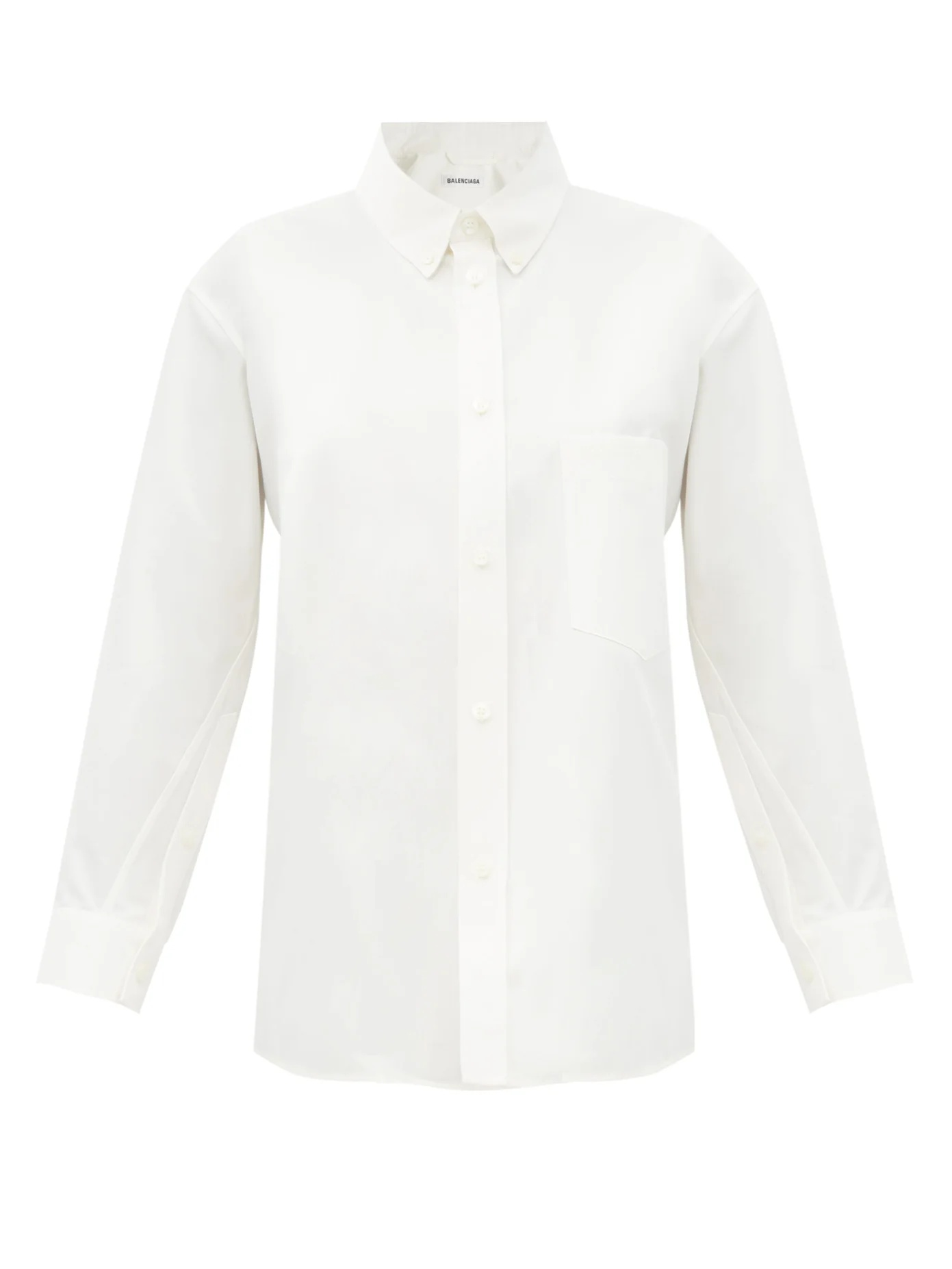 Asymmetric cotton-poplin shirt - 1