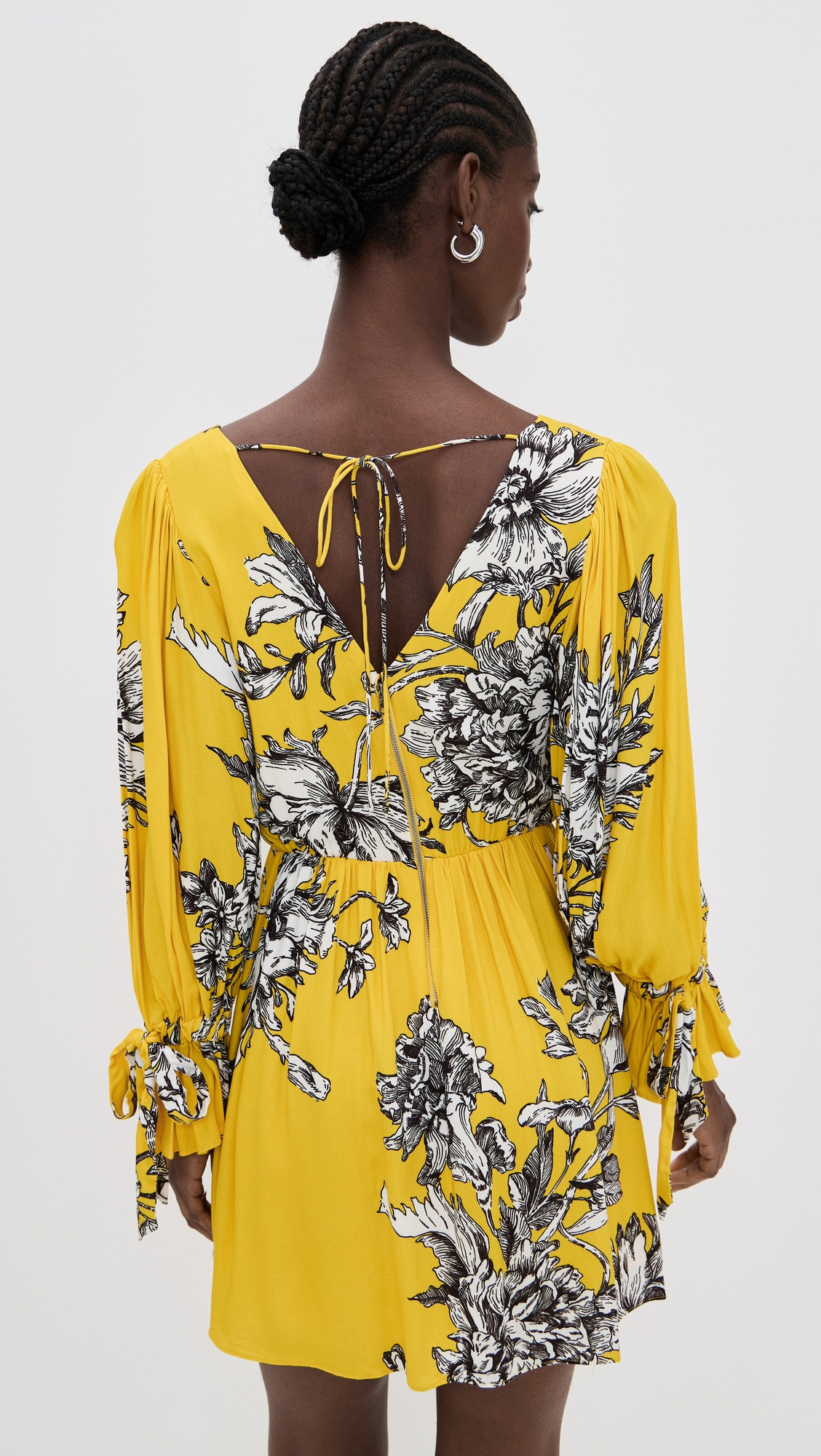 Clarissa Deep V Tie Sleeve Mini Dress - 2