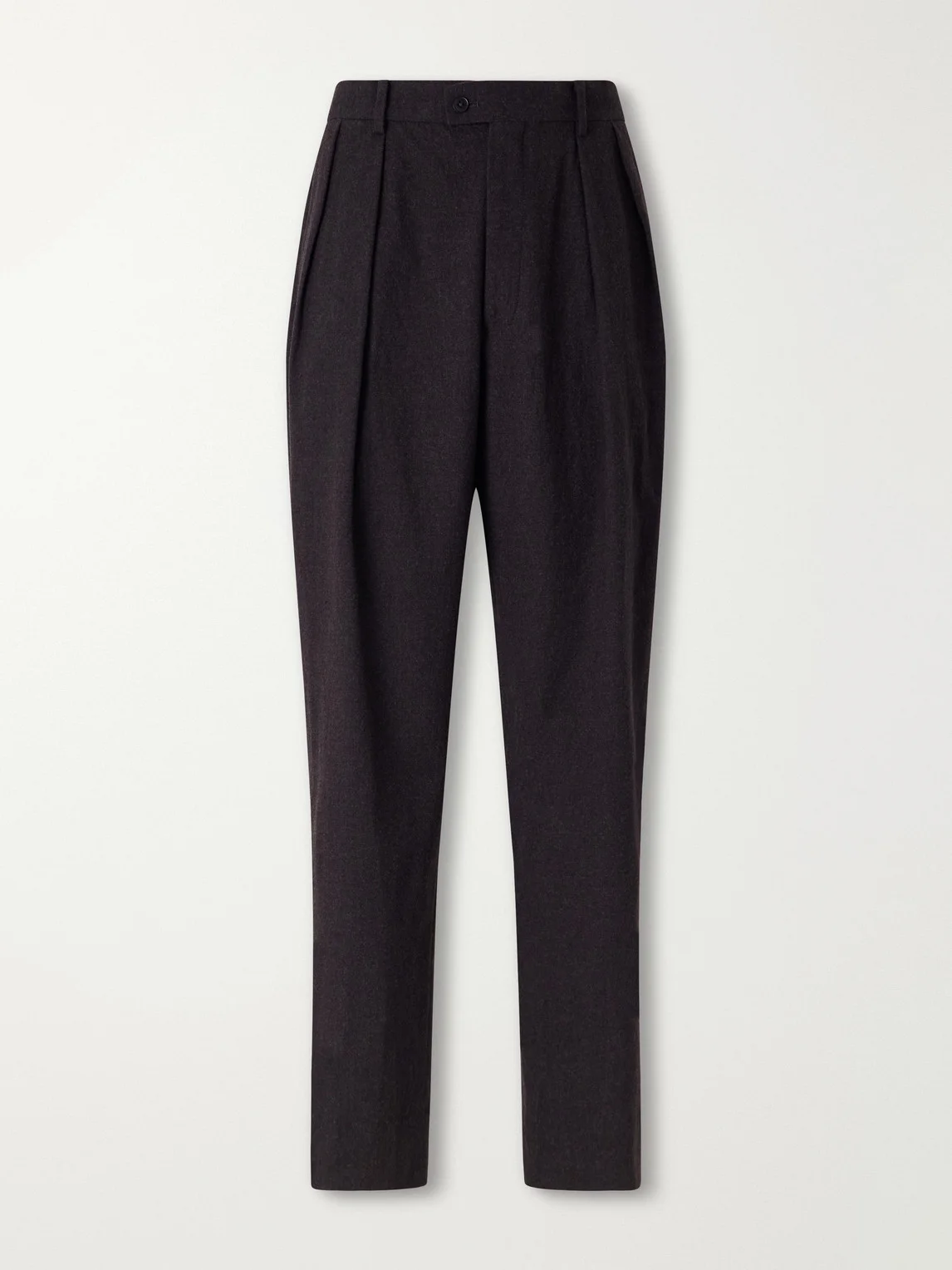 Straight-Leg Pleated Wool Trousers - 1