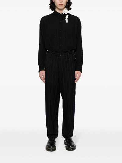 Yohji Yamamoto pinstriped tailored trousers outlook