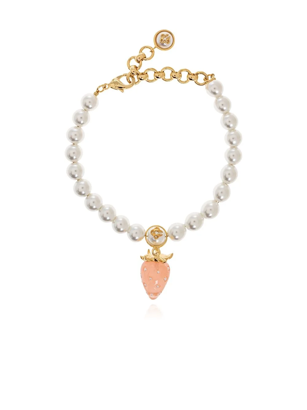 strawberry charm beaded bracelet - 1