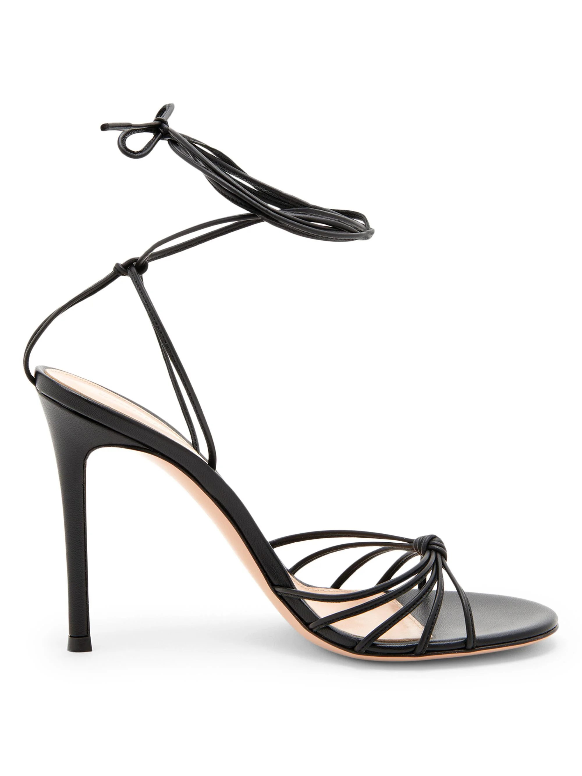 Women's 105MM Leather Stiletto-Heel Sandals - Black - 1