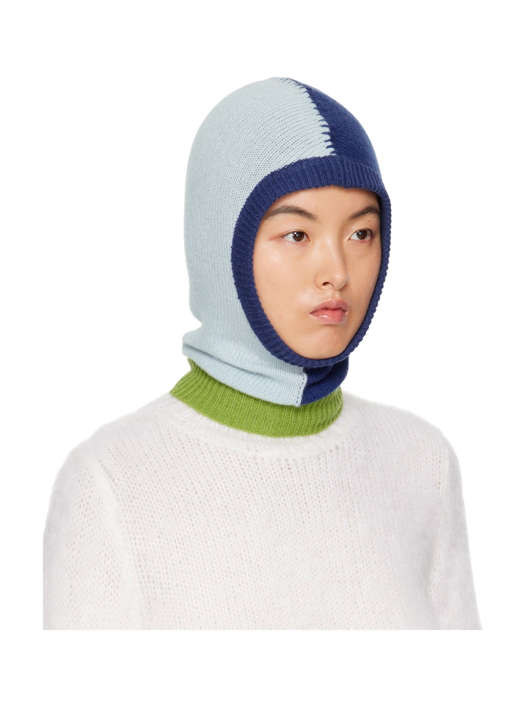 Blue & Green Colorblock Balaclava - 2