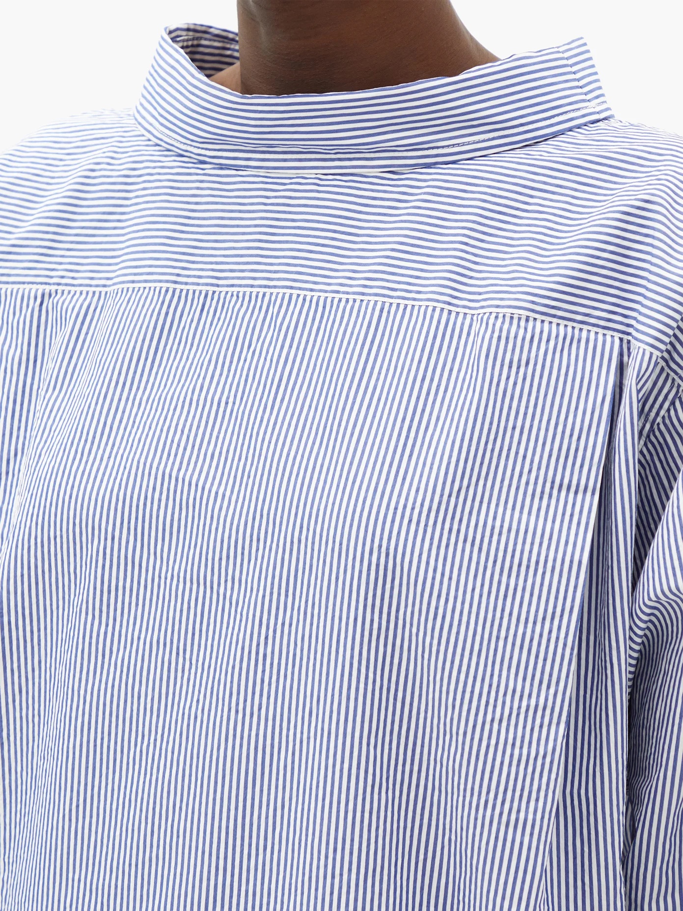 Double-back striped cotton-blend shirt - 4