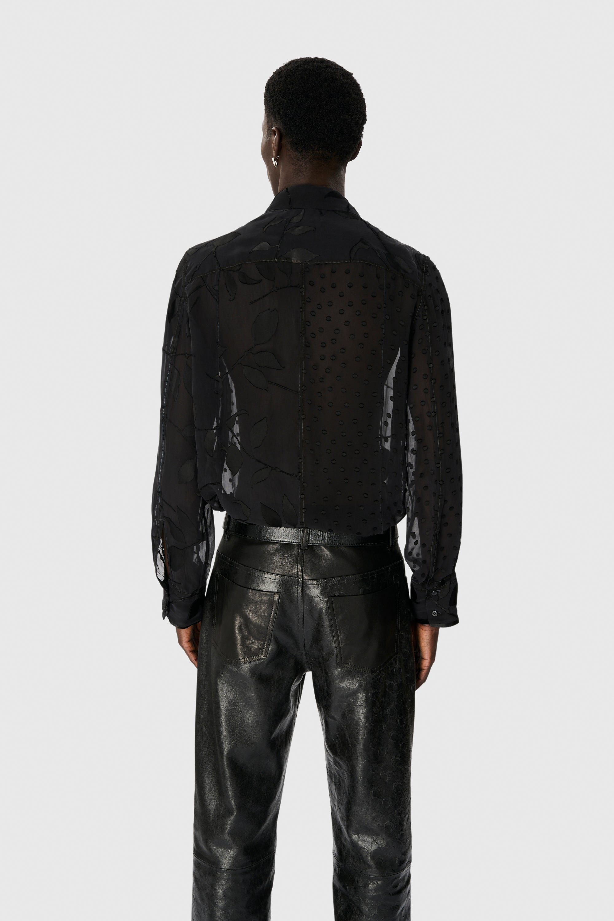 REGENERATED RASO SILK SCARVES LS SHIRT - 5