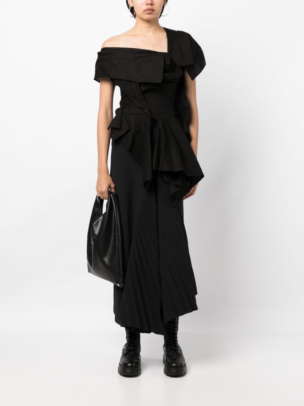 asymmetric draped sleeveless blouse - 2