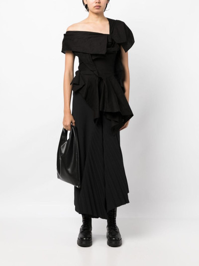 Yohji Yamamoto asymmetric draped sleeveless blouse outlook
