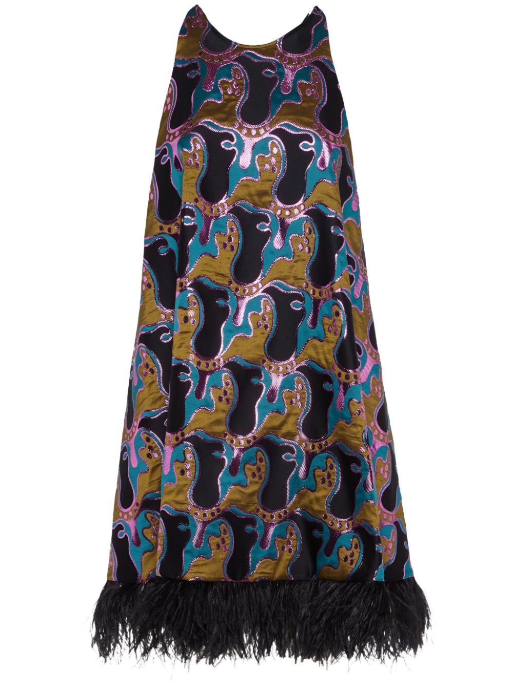 La Fenice patterned-jacquard minidress - 1