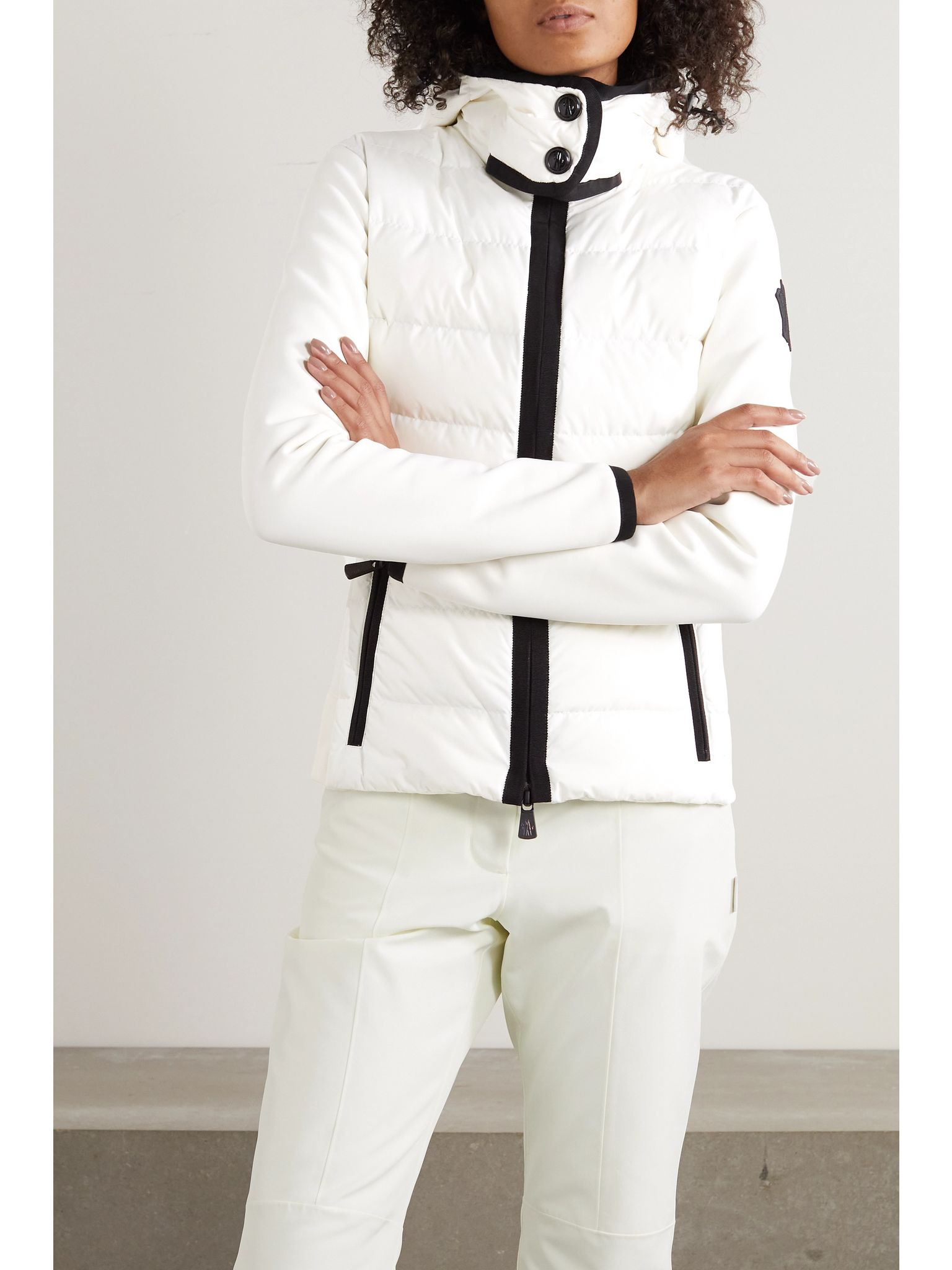 Lamoura hooded grosgrain-trimmed quilted down ski jacket White - 3