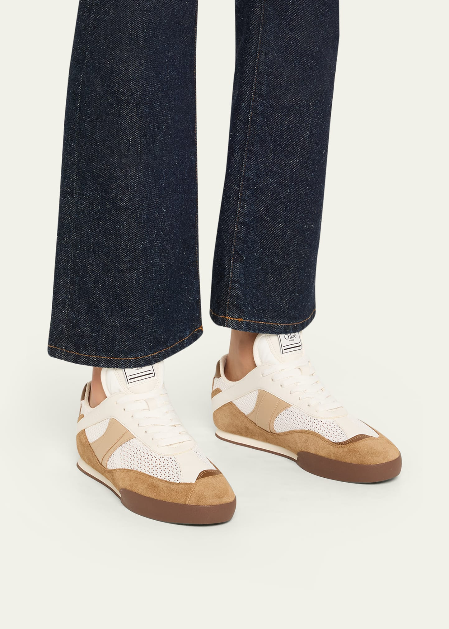 Kick Mesh and Leather Low-Top Sneakers - 2
