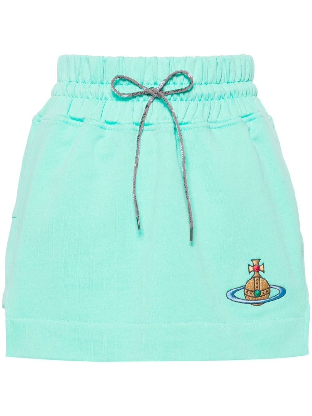 Orb-embroidered cotton miniskirt - 1