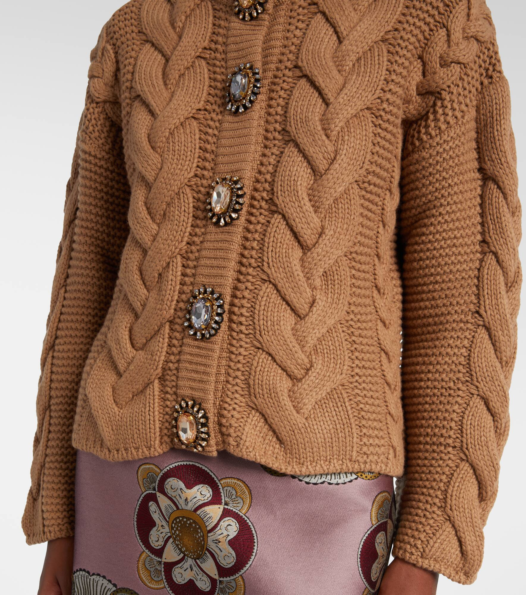 Portrait embellished cardigan - 5