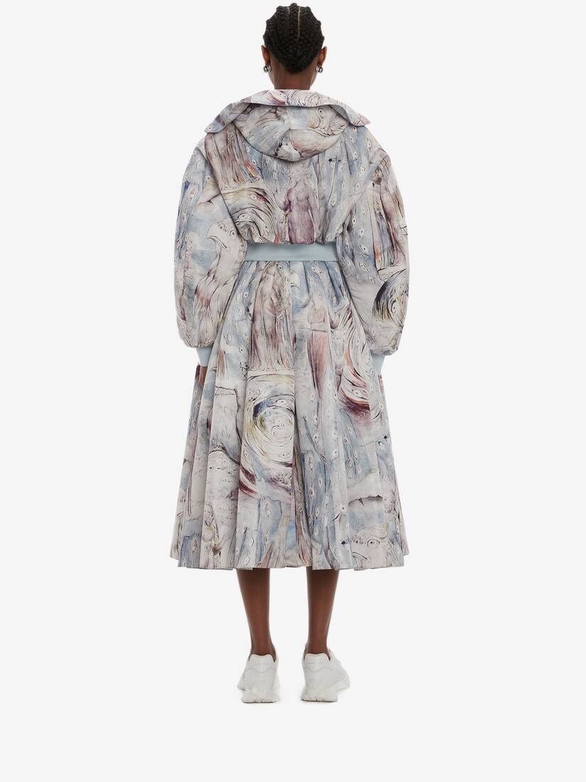 William Blake Dante Print Hooded Bomber in Blue - 4