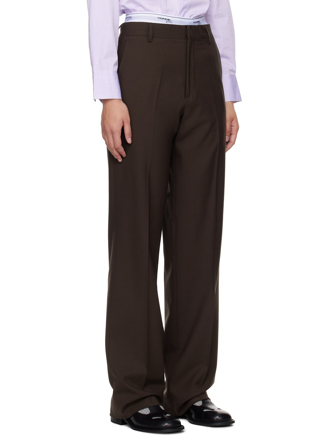 Brown Straight Leg Trousers - 2