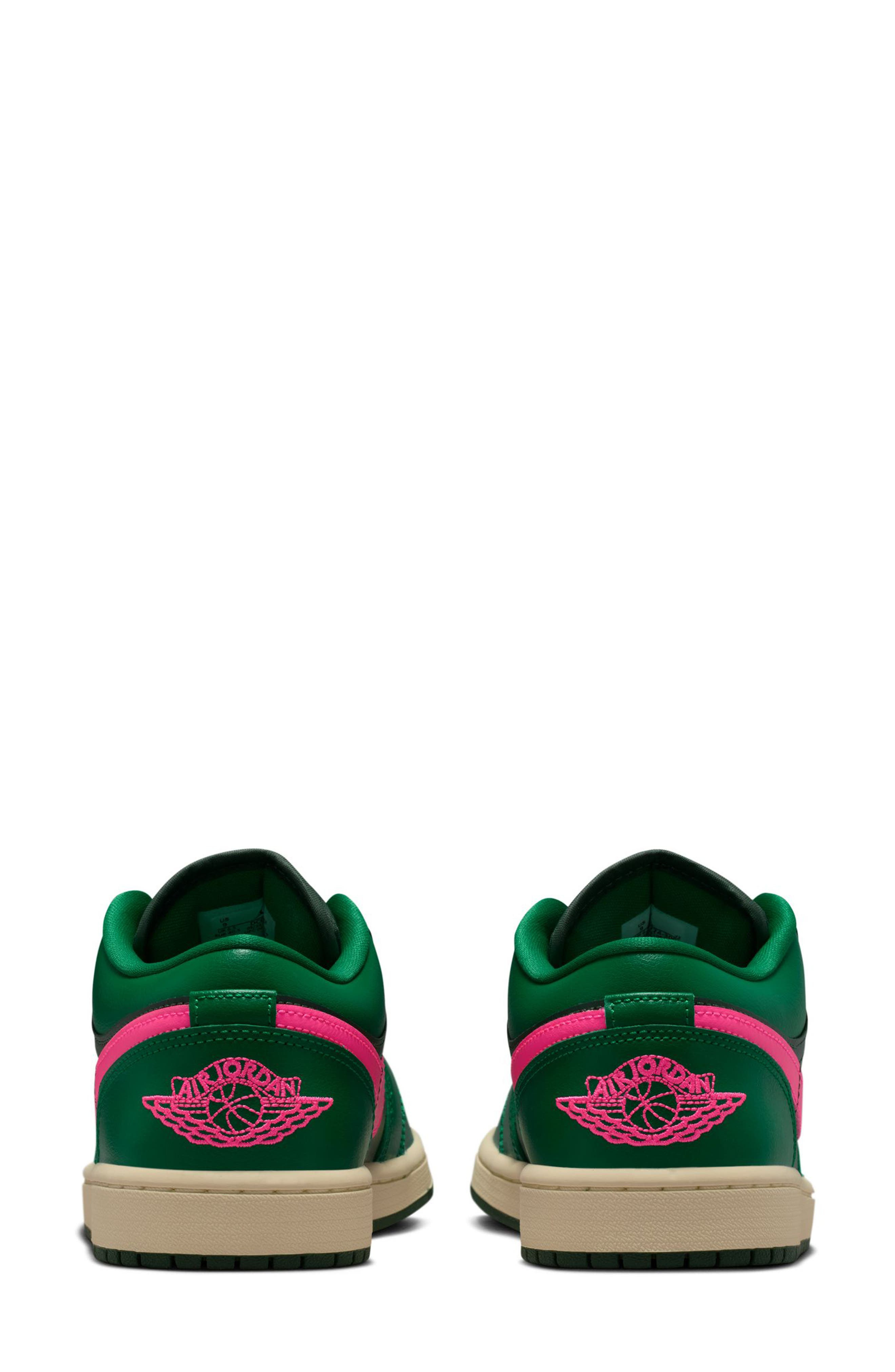 Air Jordan 1 Low Sneaker in Malachite/Fir/Pink Blast at Nordstrom - 5