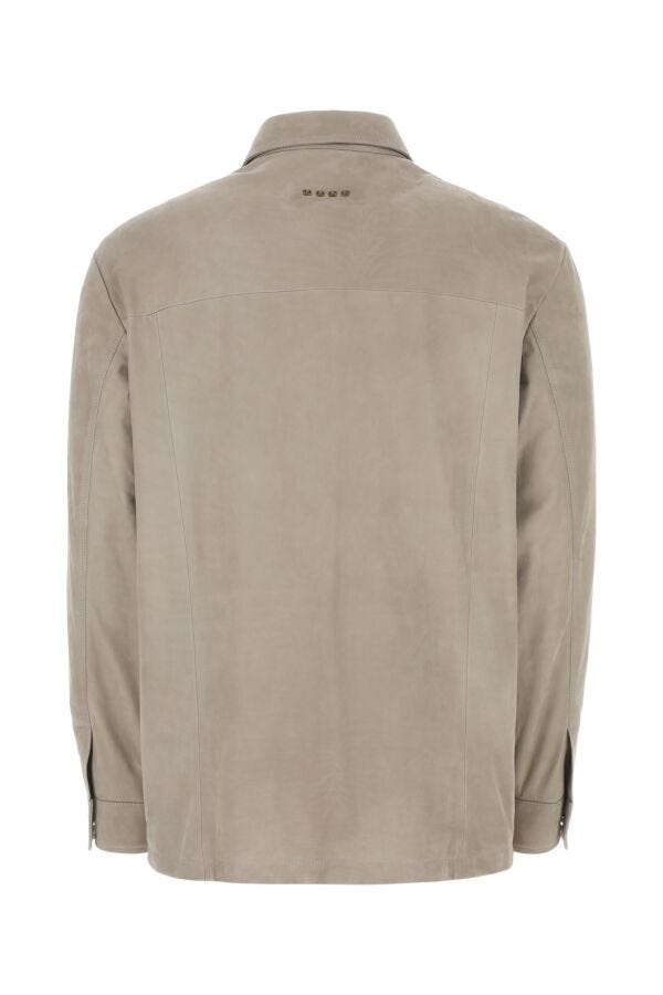 Etro Men Dove Grey Suede Shirt - 4