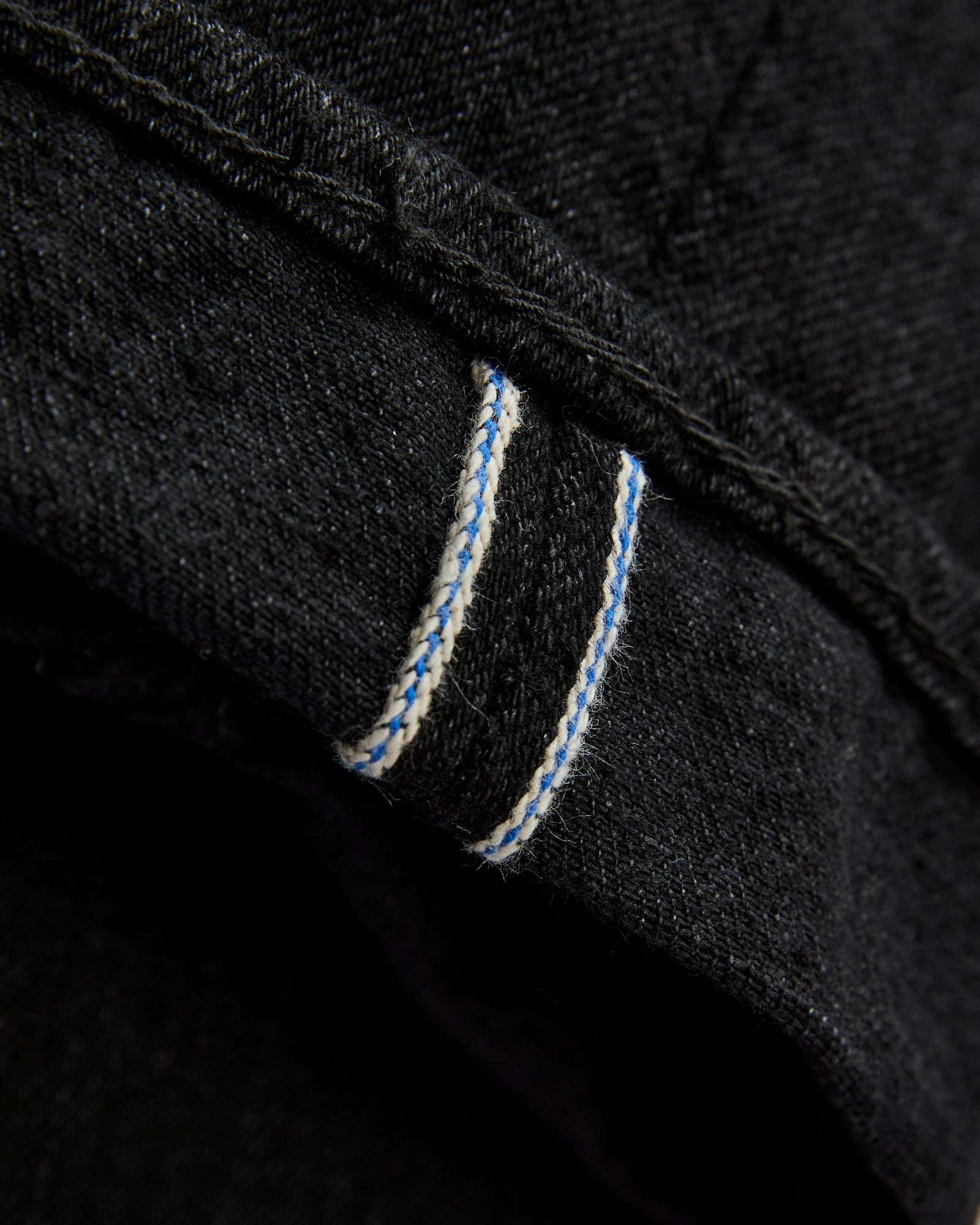 XX-019-BK 14oz Rinsed Double Black Selvedge Denim - Relaxed Tapered Fit - 8