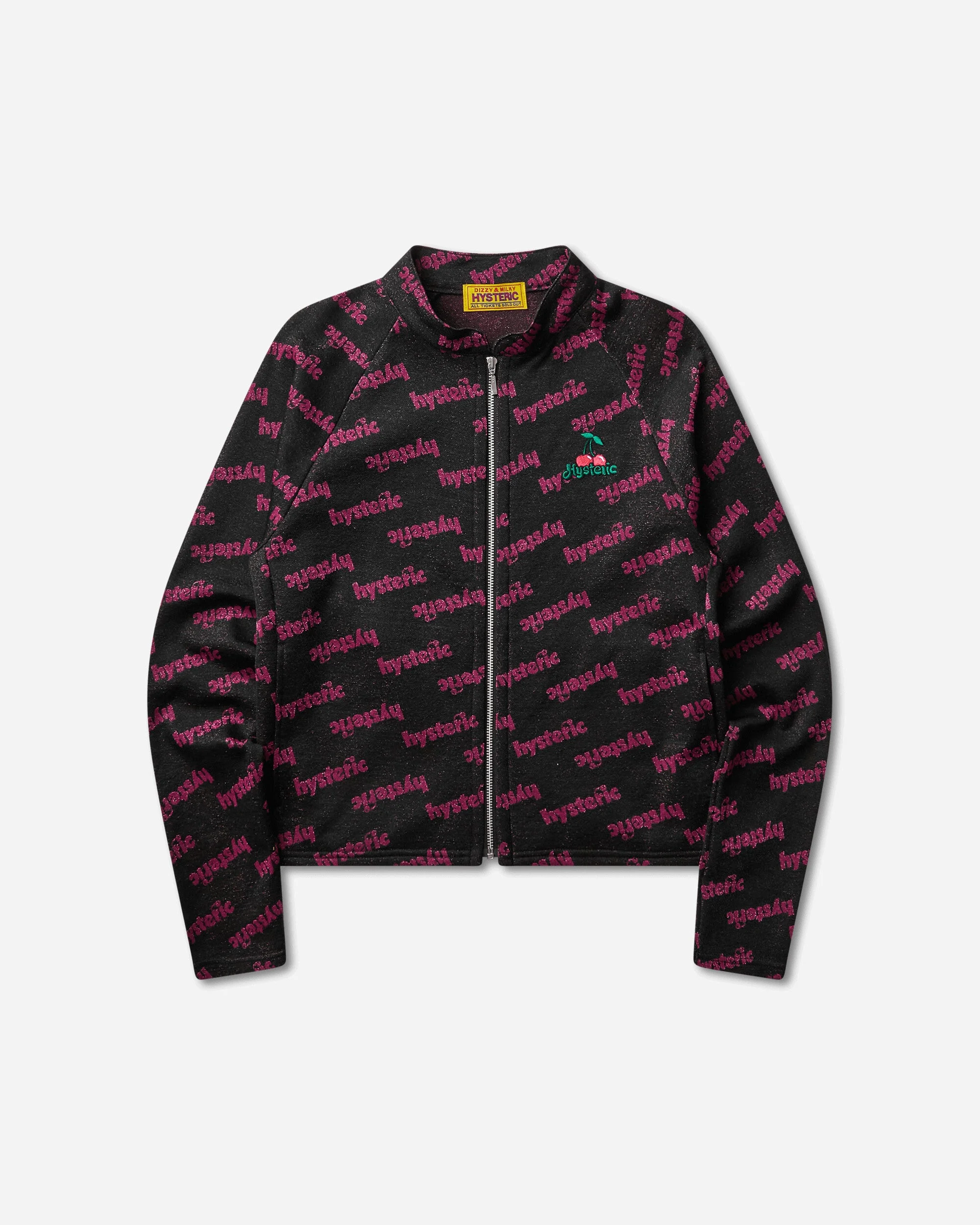 Women's Cherry Embroidered Jacket Black - 1