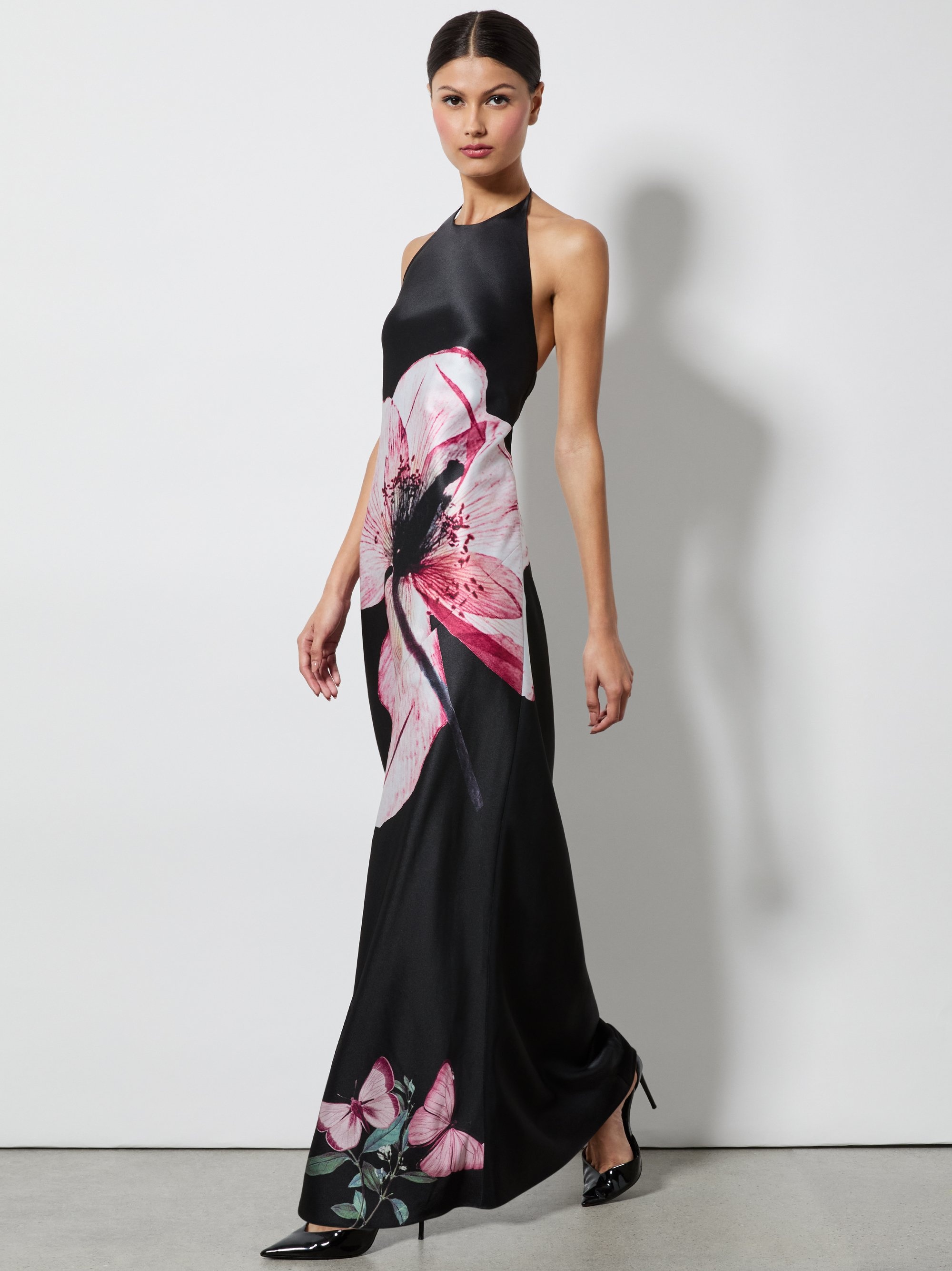 MONTANA COWL STRAP BACK MAXI GOWN WITH SCARF - 6