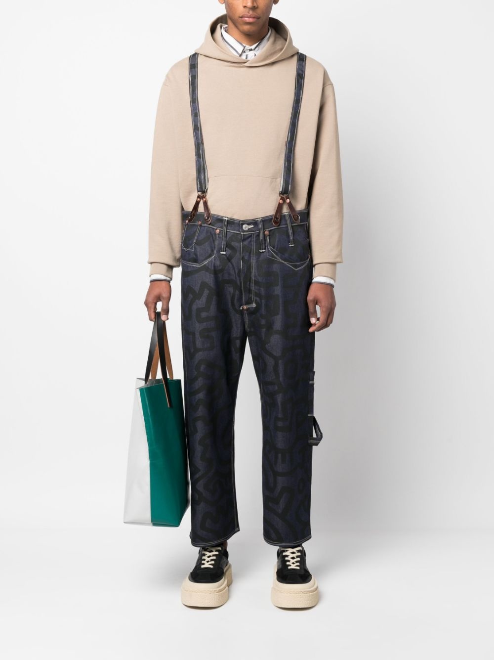straight-leg abstract-print trousers - 2