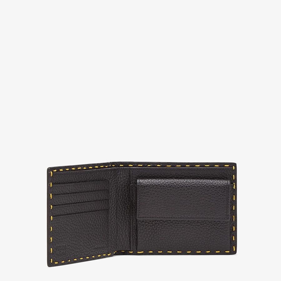 Yellow leather bi-fold wallet - 3