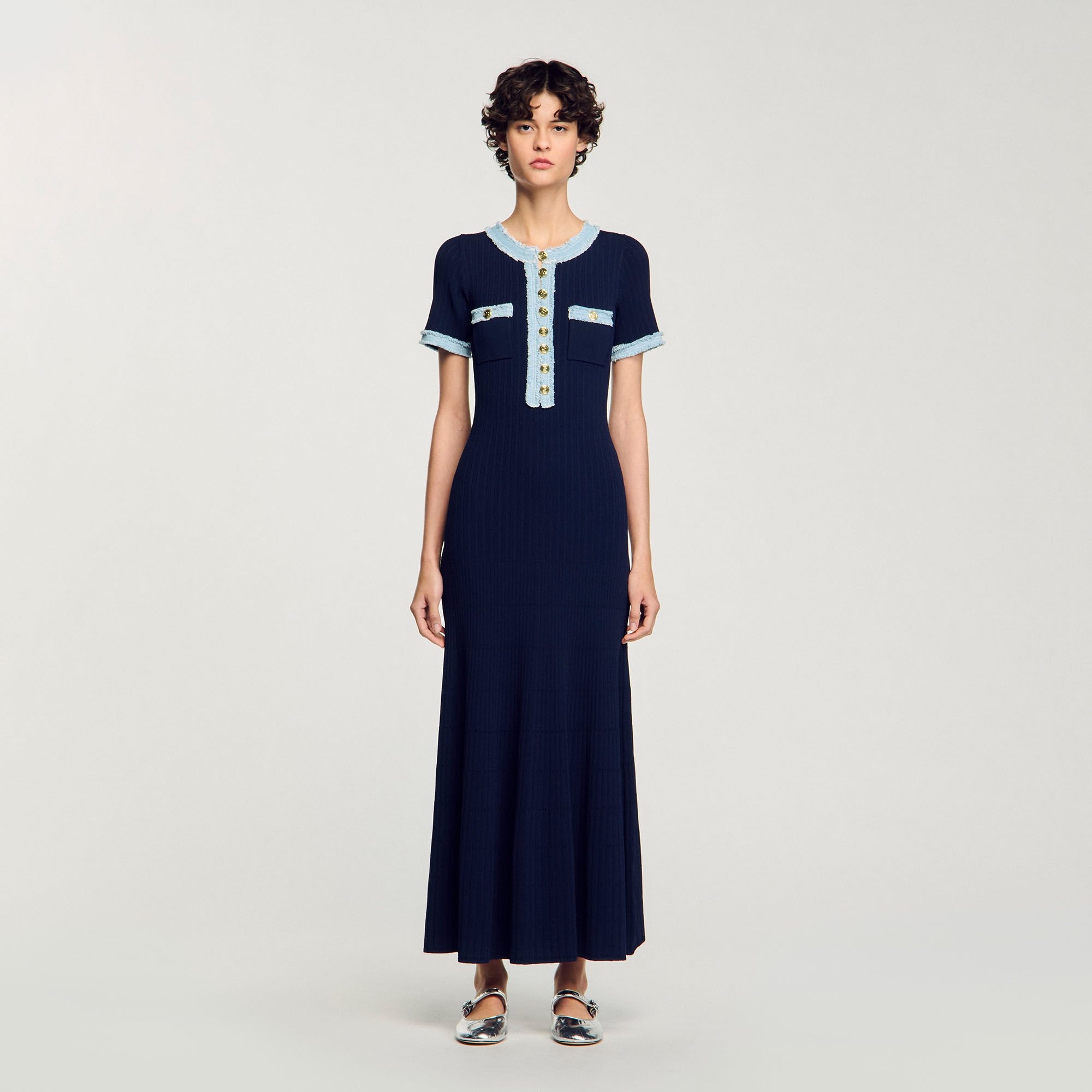 KNIT AND DENIM MAXI DRESS - 2
