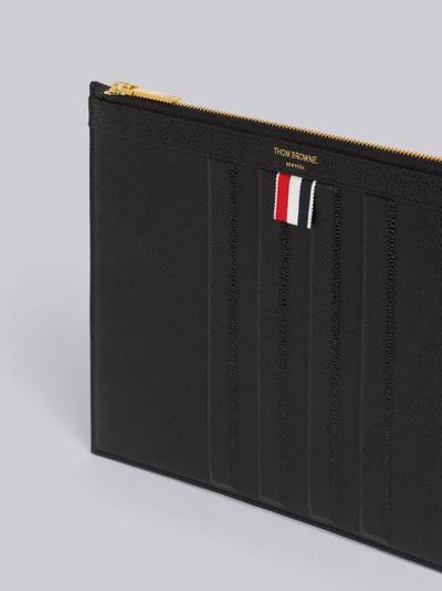 Thom Browne Black Pebble Grain Leather Debossed 4-Bar Small Document Holder outlook