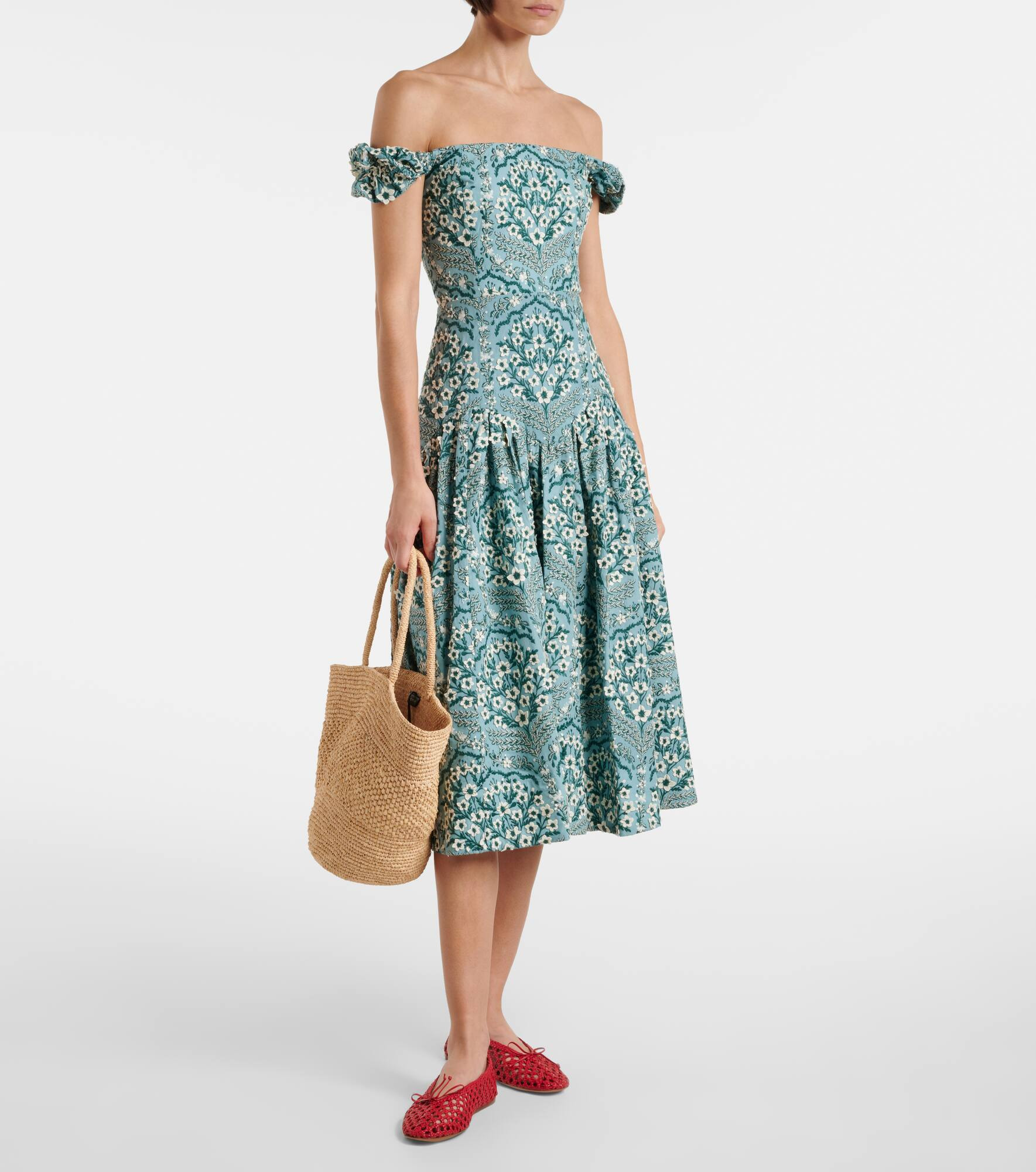 Siembra embroidered cotton midi dress - 2