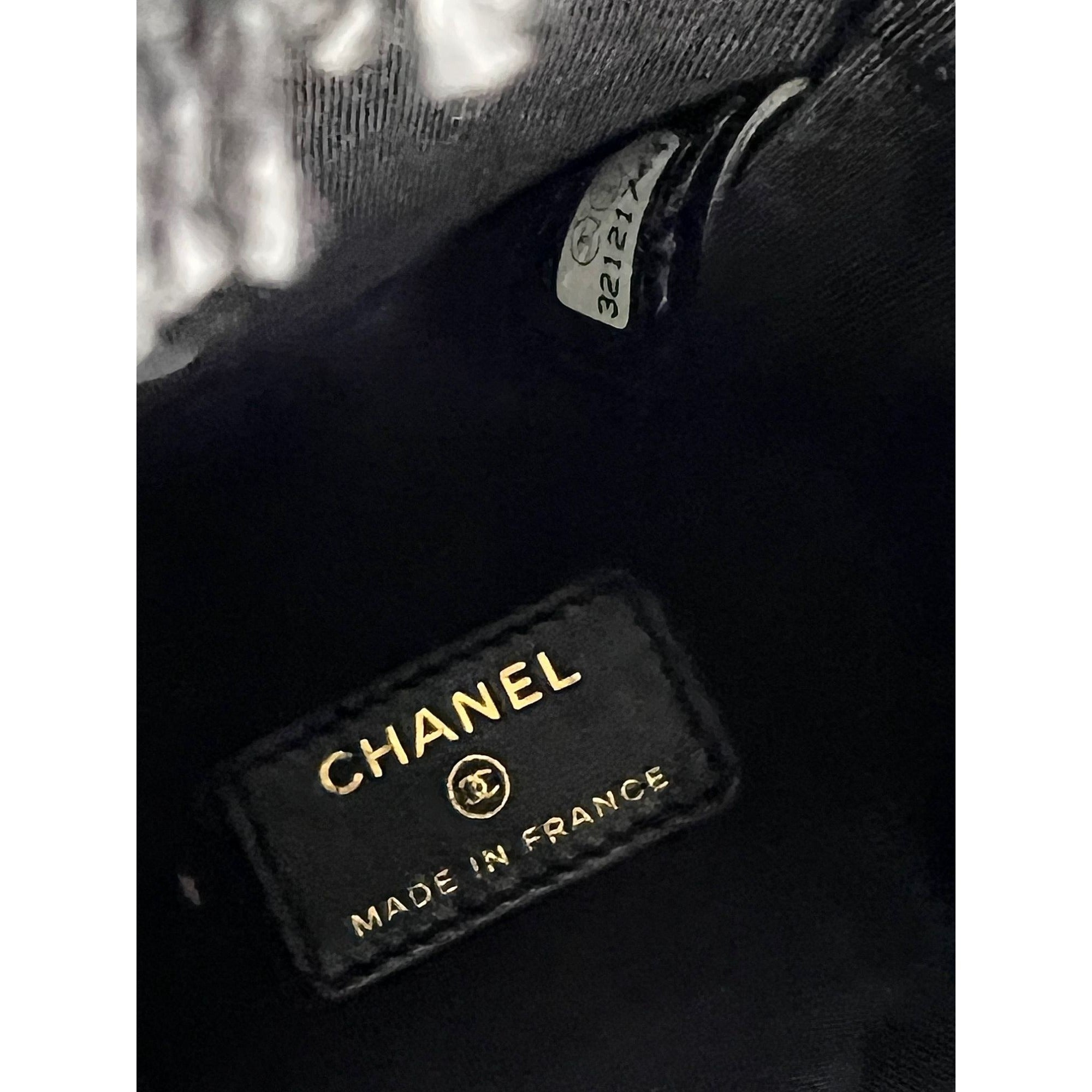 Chanel Denim Quilted Mood Mini Bucket With Chain Black - 7