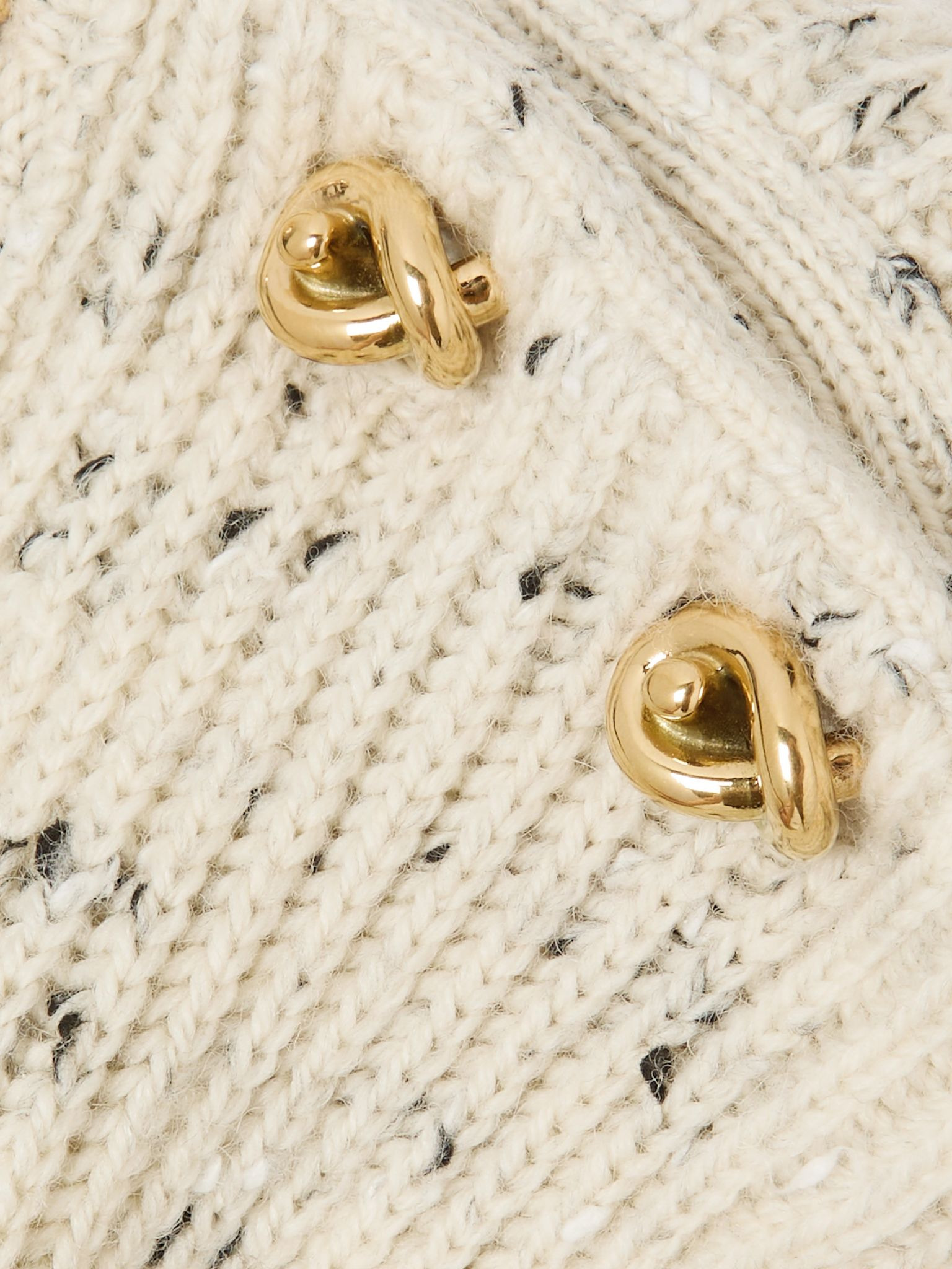 Button-detailed ribbed wool-blend sweater White - 4