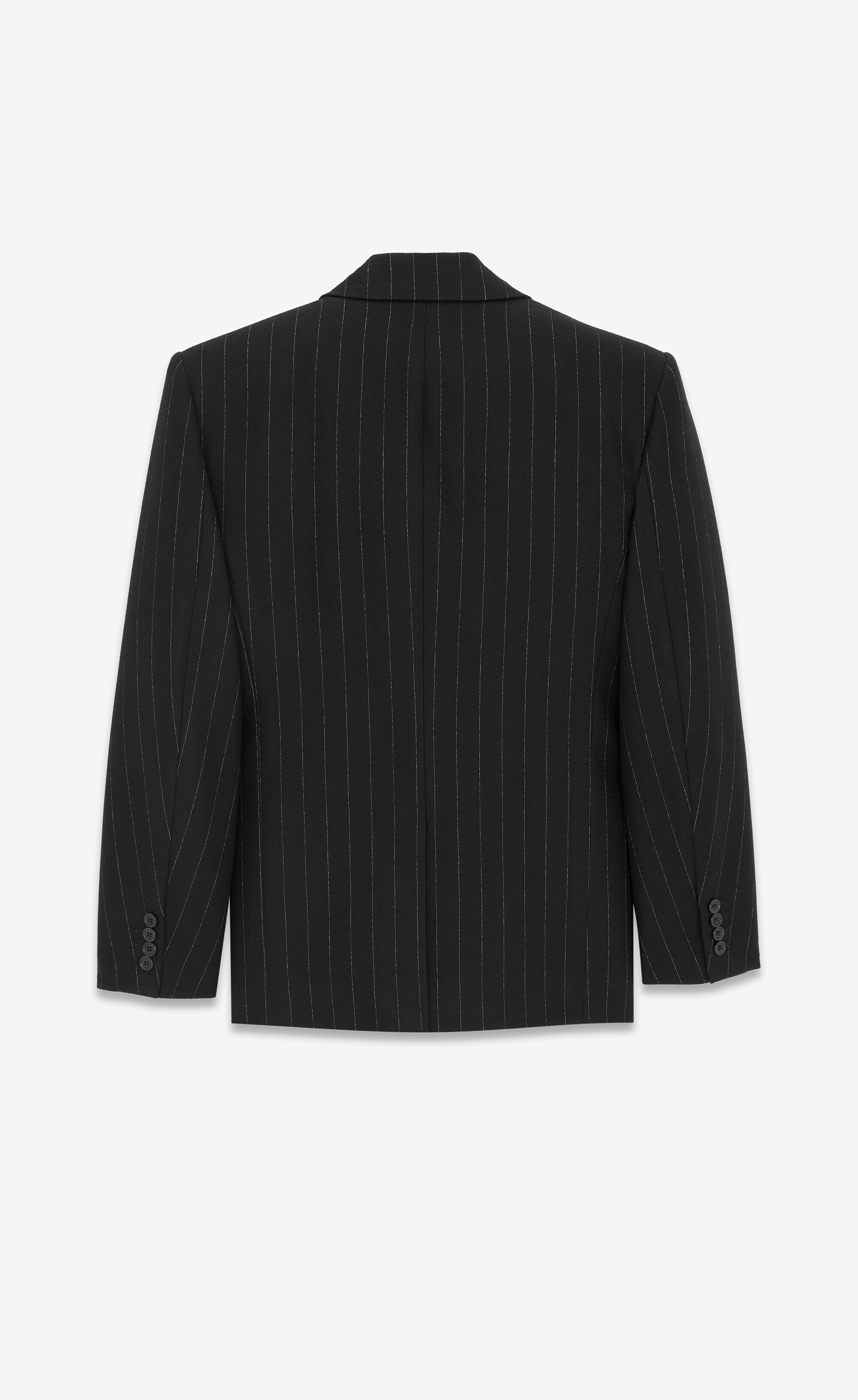 oversized jacket in pinstripe wool felt - 2