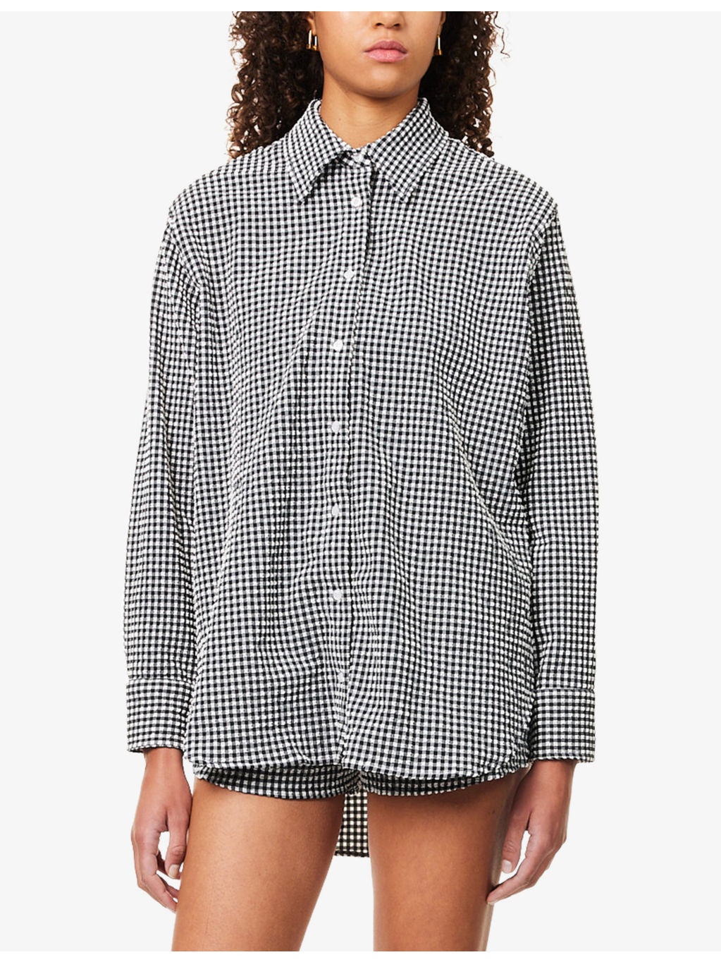 Gingham Seersucker Woven Shirt - 3