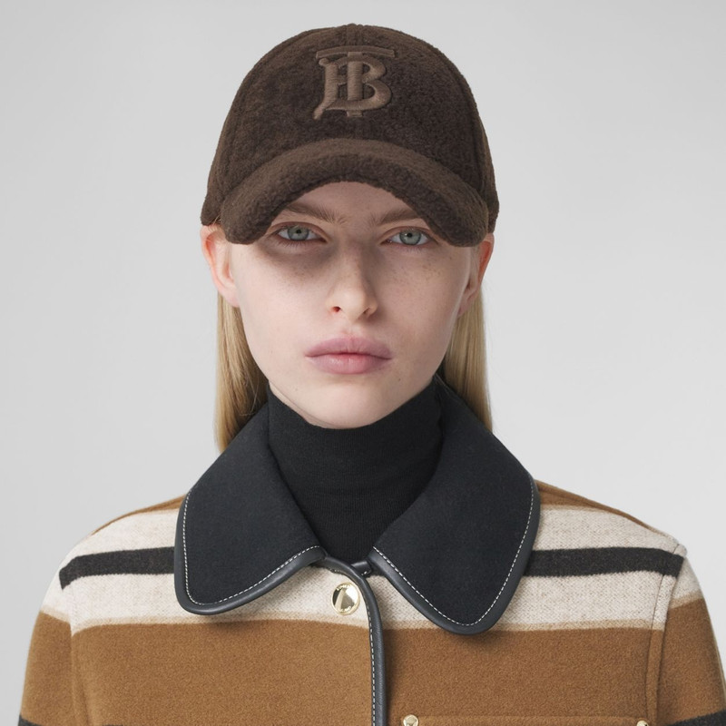 Burberry Monogram Motif Shearling Baseball Cap outlook