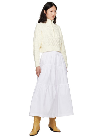 STAUD Off-White Cropped Hampton Sweater outlook