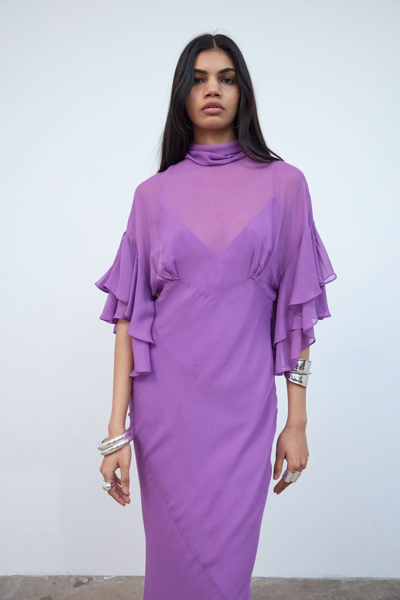 De La Vali LENA MAXI DRESS IN MAGENTA GEORGETTE outlook