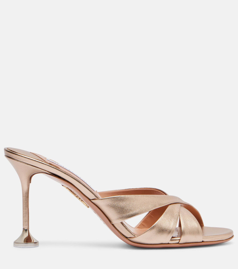 Kiss Me Quick metallic leather mules 4