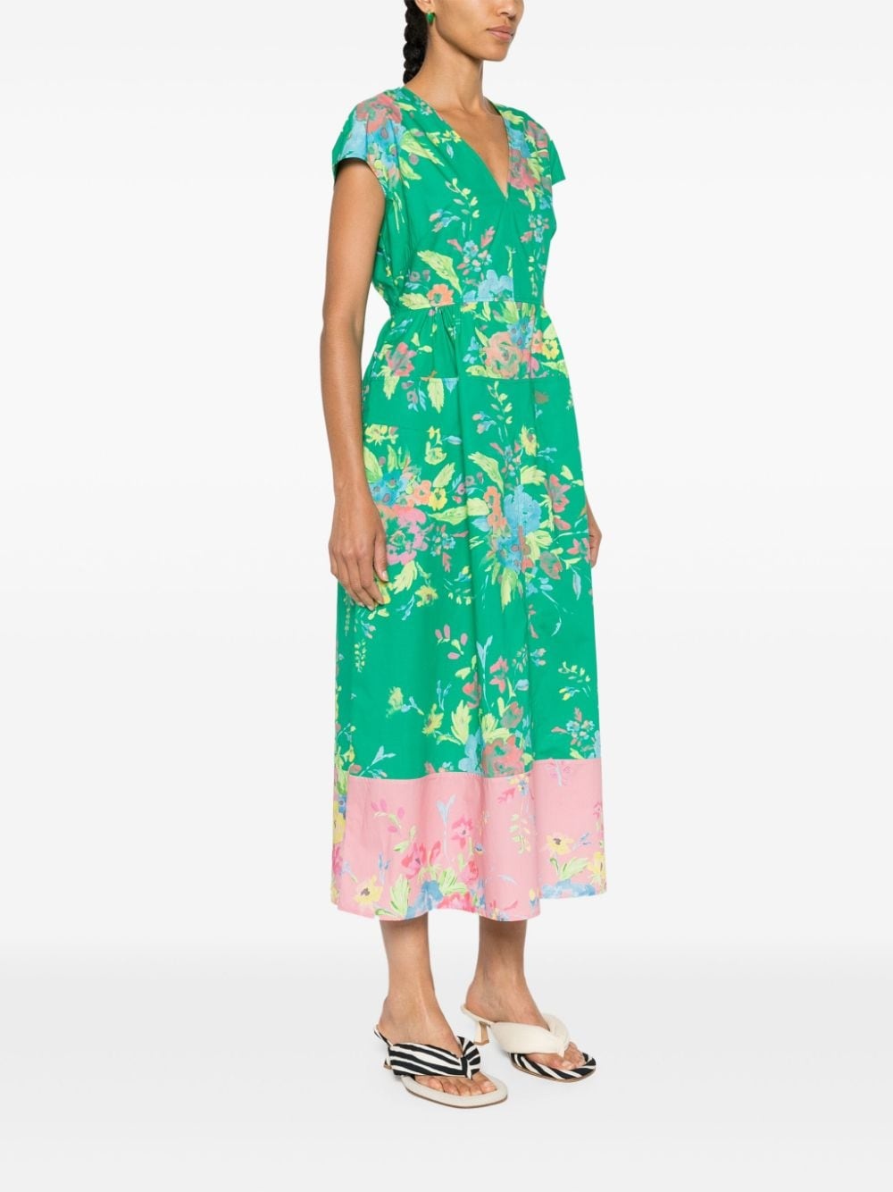 floral-print cotton dress - 3