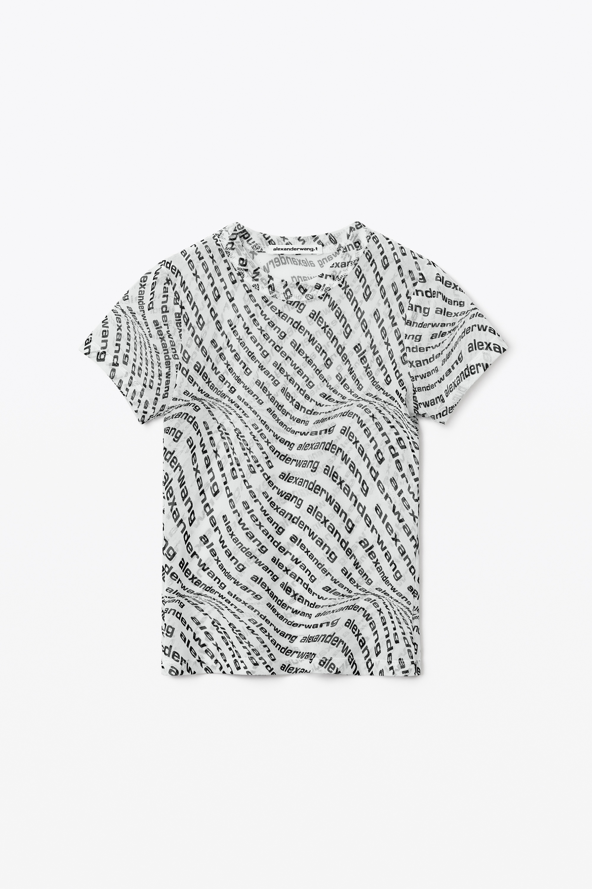 SHORT-SLEEVE TOP IN STRETCH LOGO MESH - 1