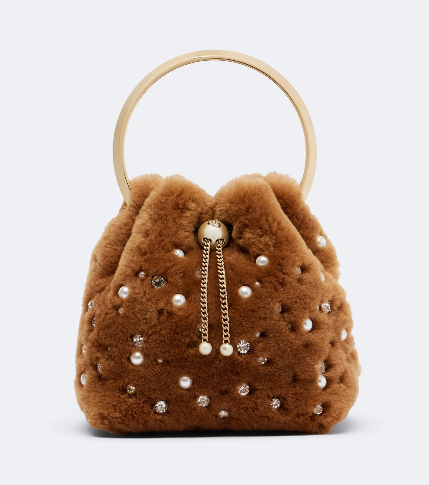 Bon Bon Small shearling top-handle bag - 1