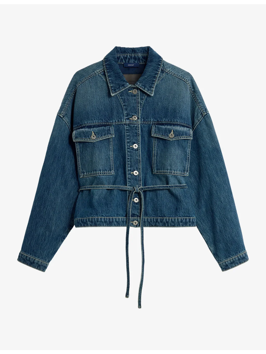 Belted Denim Jacket - 1