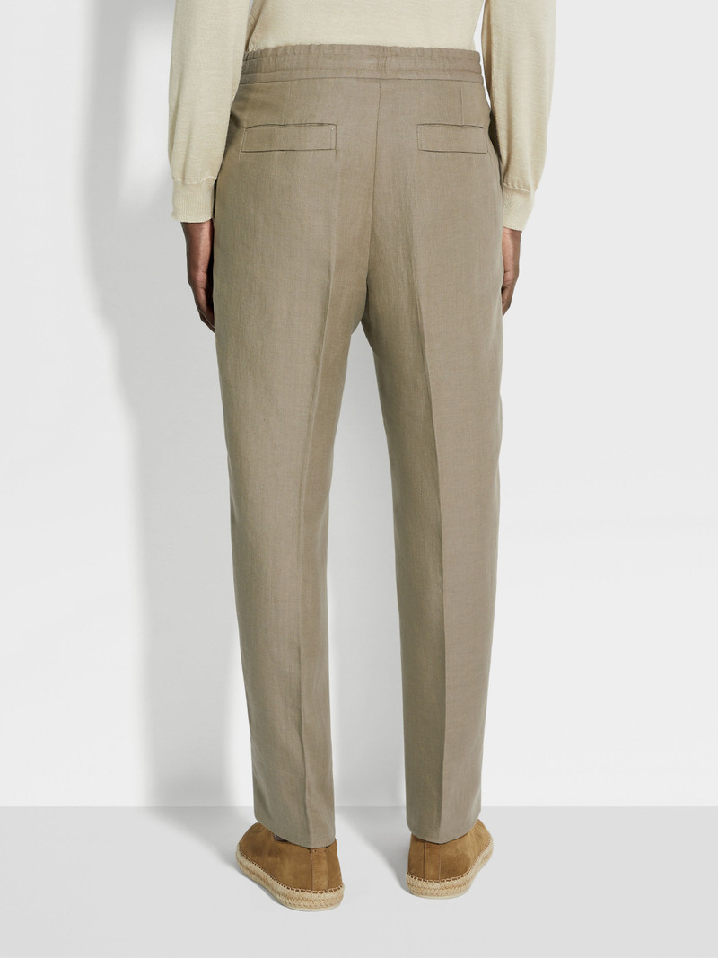 OLIVE GREEN OASI LINO PANTS 6