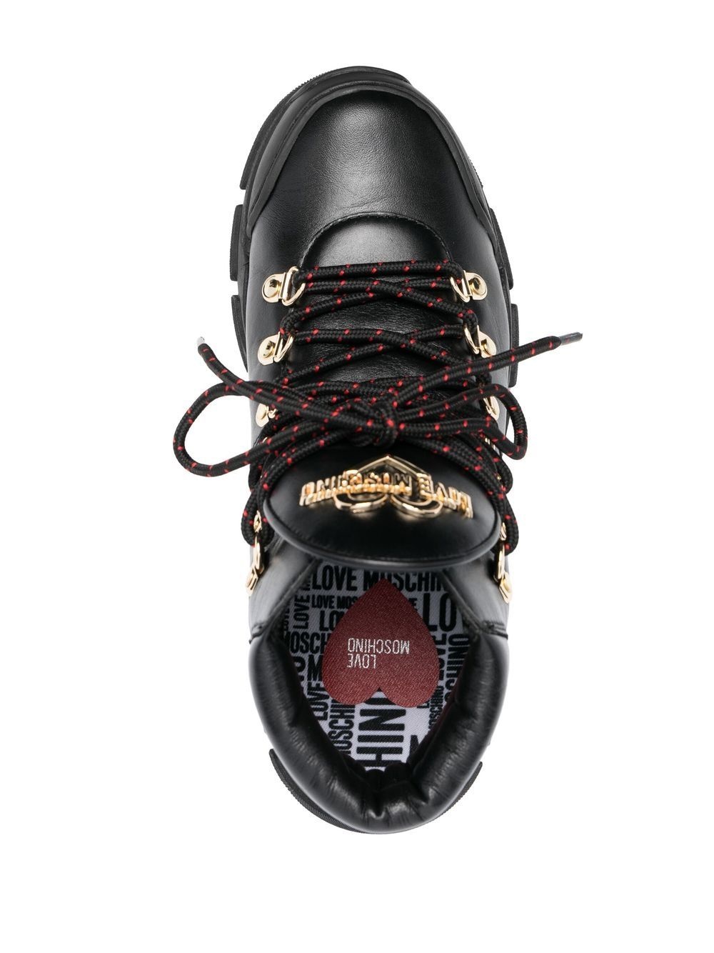 logo-plaque lace-up ankle boots - 4