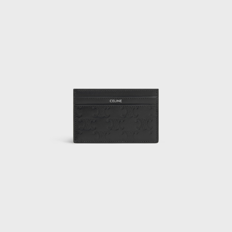 MEDIUM CARD HOLDER IN Calfskin with triomphe embossed 1
