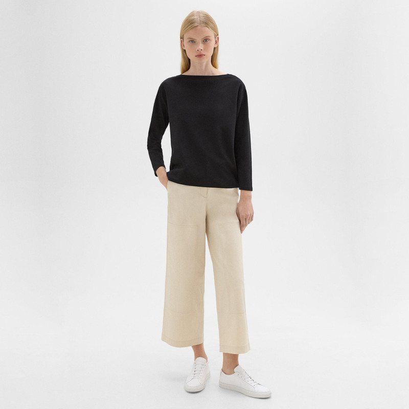 Theory Boat Neck Tee in Cotton Jersey outlook