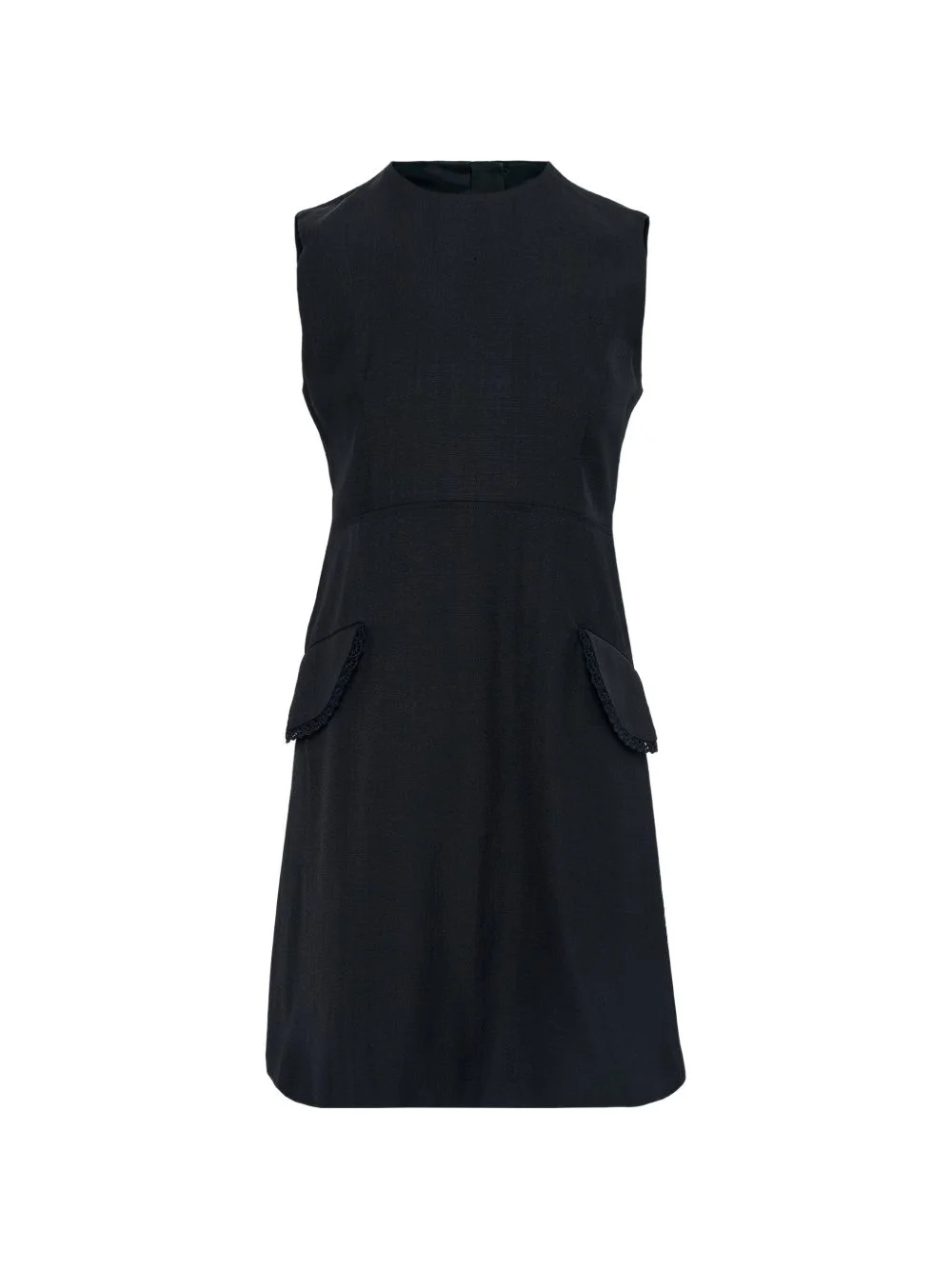 pocket lace-trim mini dress - 1