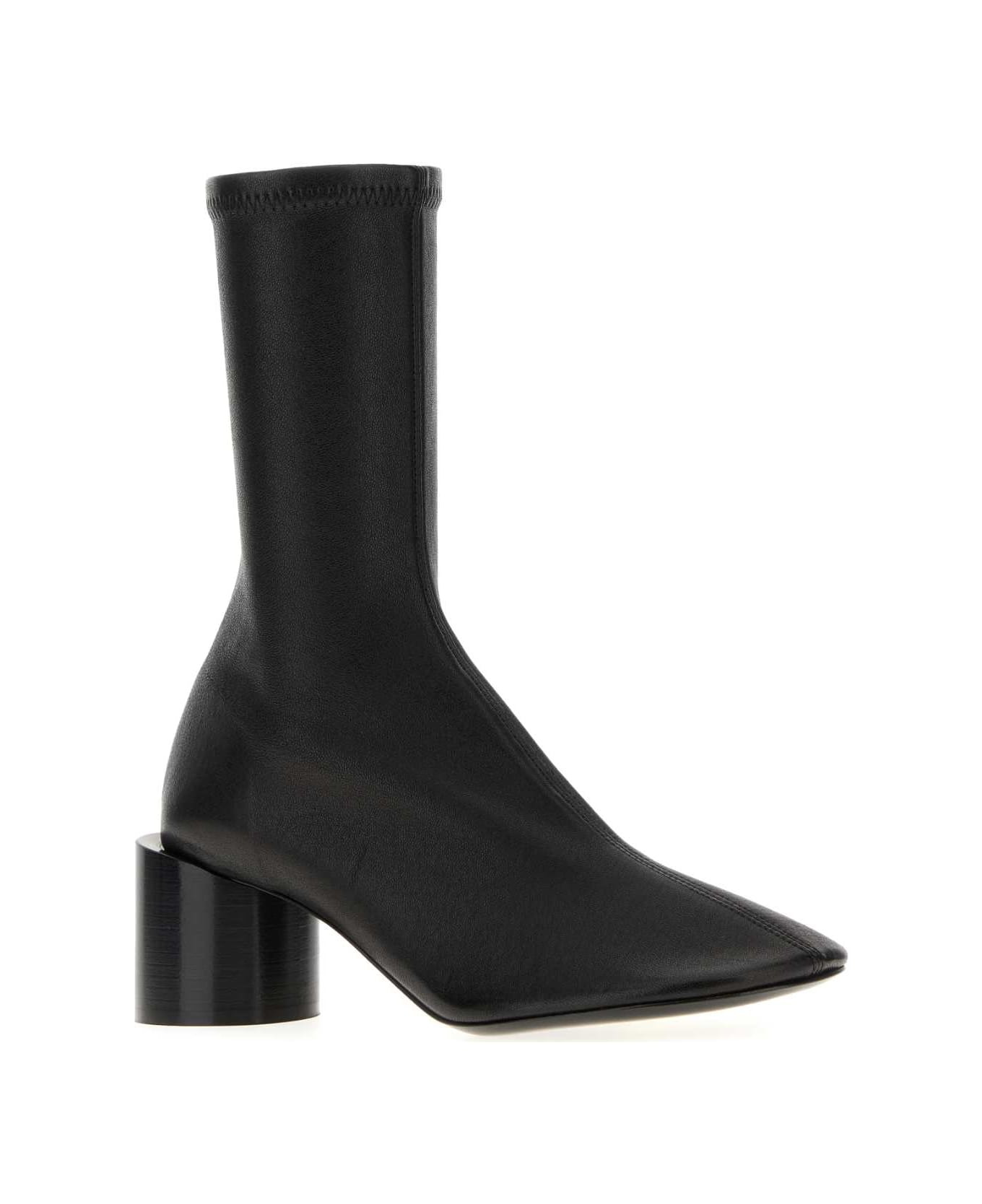 Black Leather Ankle Boots - 2