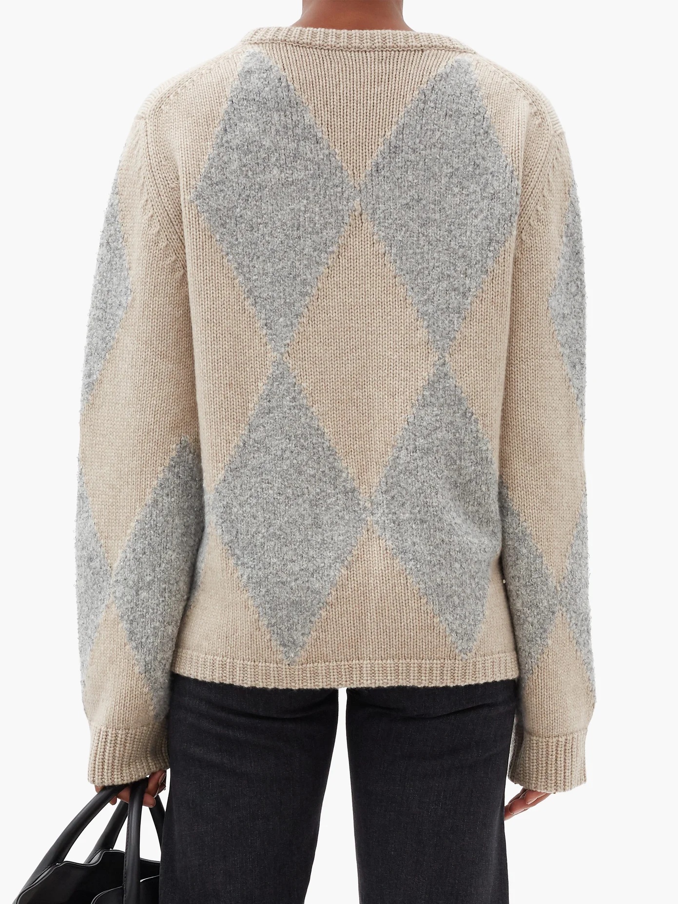 Daisy diamond-intarsia cashmere-blend sweater - 5