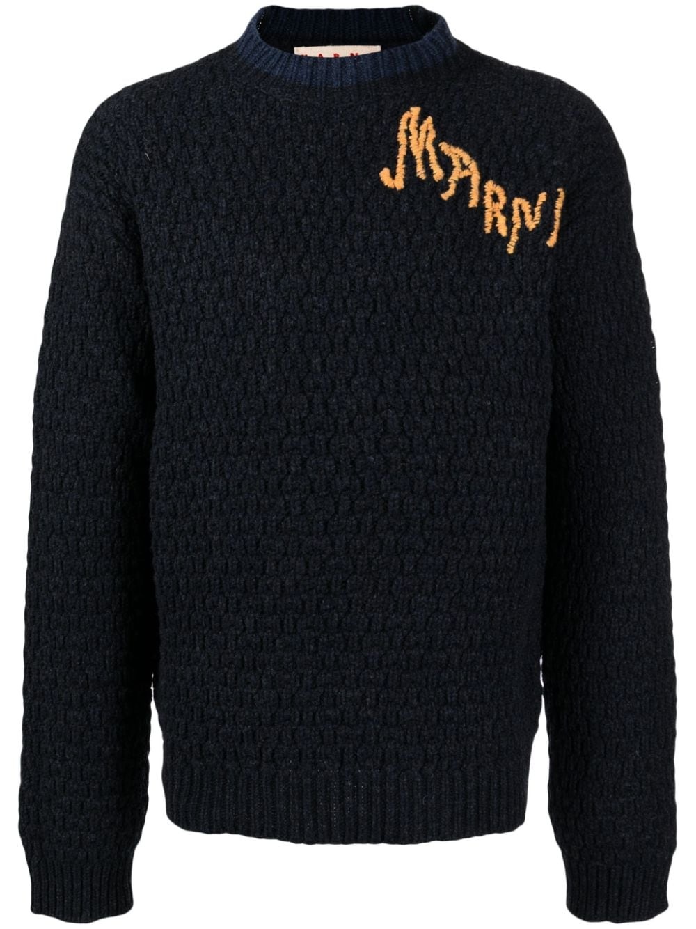 logo-knit crew-neck jumper - 1