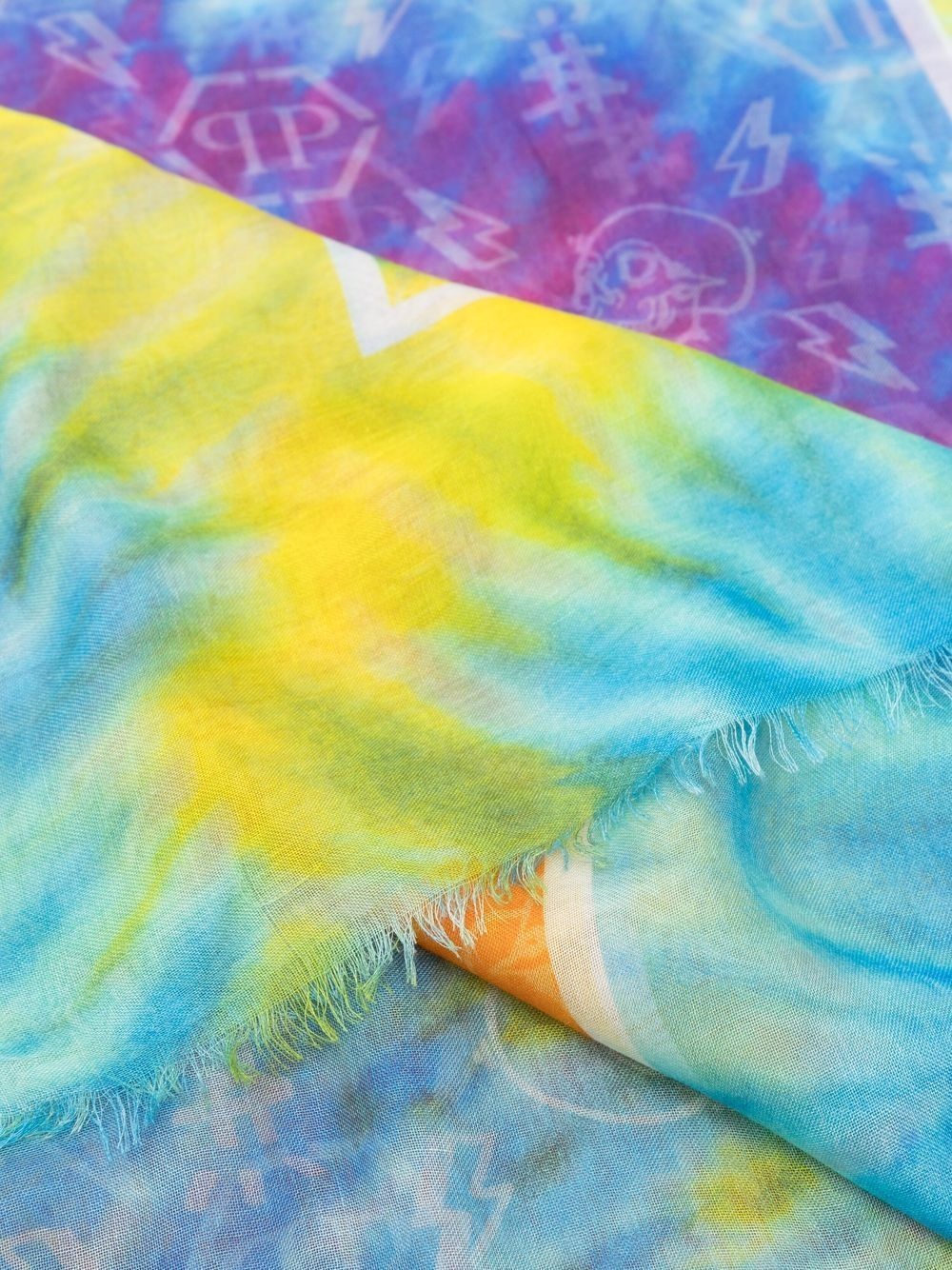 tie-dye monogram scarf - 3