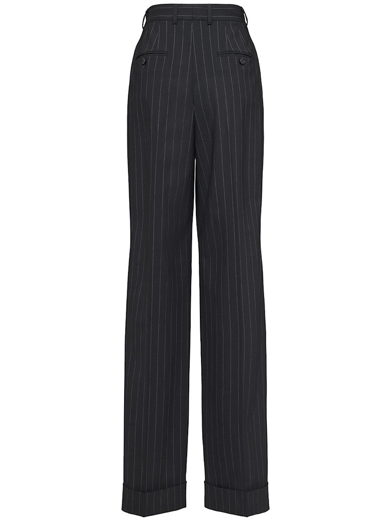 High waist pinstripe flared pants - 4